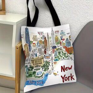 Women's Fashion Tote Bag - New York City Illustrated Map Design - NEW